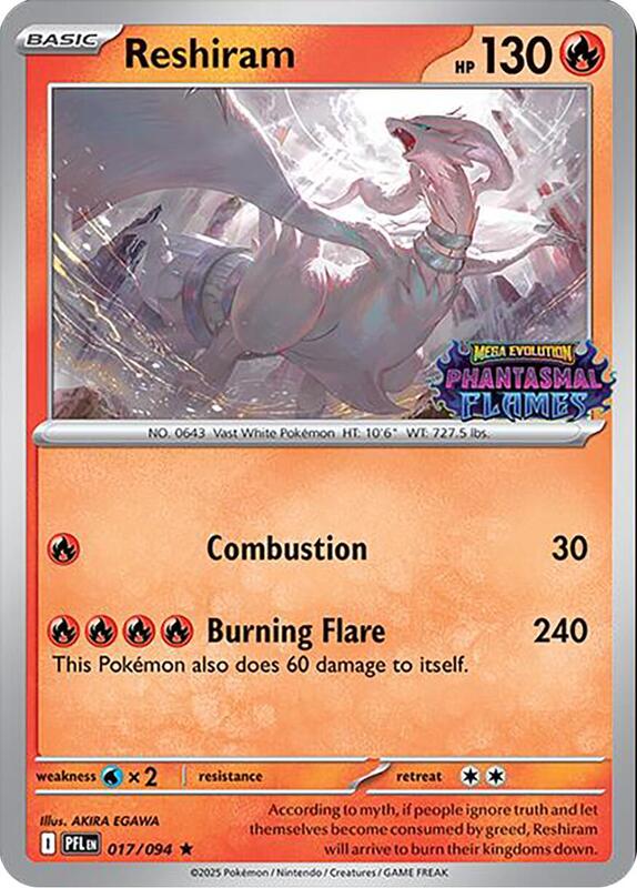 Reshiram (Phantasmal Flames Stamped)