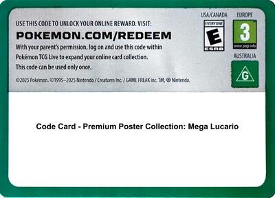 Code Card - Premium Poster Collection: Mega Lucario